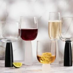 Anton Studios Oslo Set Of 2 Wine Glasses Black -HARTS OF STUR Sales ASD10383 Anton Studios Set of 2 Oslo Wine Glasses Black 5