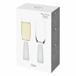 Anton Studios Oslo Set Of 2 Champagne Flutes Frost -HARTS OF STUR Sales ASD10390 Anton Studios Set of 2 Oslo Champagne Flutes Frost 3