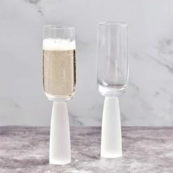 Anton Studios Oslo Set Of 2 Champagne Flutes Frost -HARTS OF STUR Sales ASD10390 Anton Studios Set of 2 Oslo Champagne Flutes Frost 4