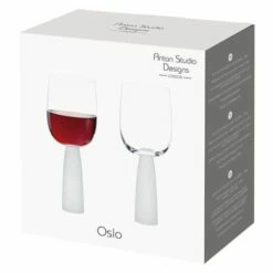 Anton Studios Oslo Set Of 2 Wine Glasses Frost -HARTS OF STUR Sales ASD10391 Anton Studios Set of 2 Oslo Wine Glasses Frost 3