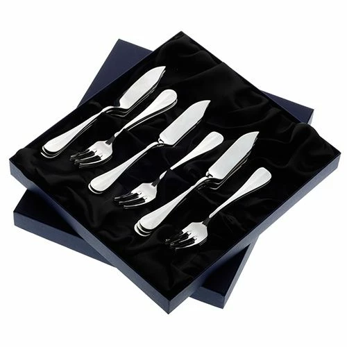 Arthur Price Of England Baguette Sovereign Stainless Steel Set Of 6 Pairs Of Fish Eaters -HARTS OF STUR Sales Arthur Price Baguette Sovereign 6 Fish Eaters 1