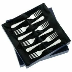 Arthur Price Of England Bead Sovereign Silver Plate Set Of 6 Fruit Forks