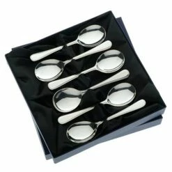 Arthur Price Of England Bead Sovereign Silver Plate Set Of 6 Fruit Spoons