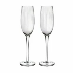BarCraft Ridged Champagne Flutes Set Of 2