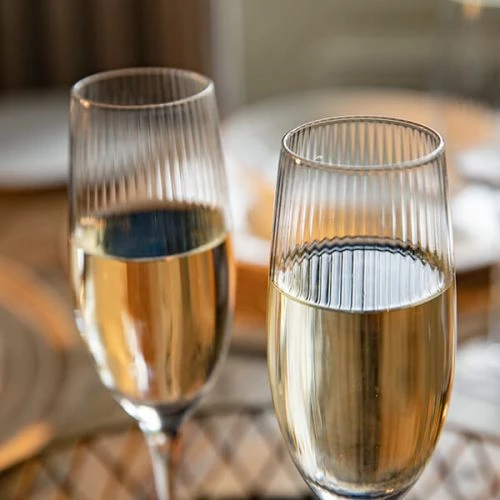 BarCraft Ridged Champagne Flutes Set Of 2 7 BarCraft Ridged Champagne Flutes Set Of 2 - Image 5