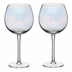 BarCraft Set Of Two Iridescent Gin Glasses