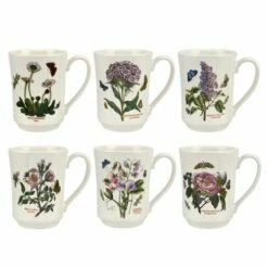 Portmeirion Botanic Garden Flared Tankard Mug Set Of 6