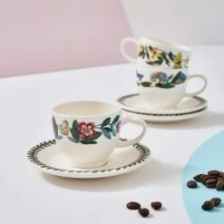 Portmeirion Botanic Garden Espresso Cup & Saucer Set Of 6 -HARTS OF STUR Sales BG67085 Botanic Garden by Portmeirion Espresso Cup And Saucer Set of 6 2
