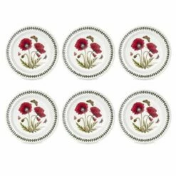 Portmeirion Botanic Garden 10" Plate Poppy Set Of 6