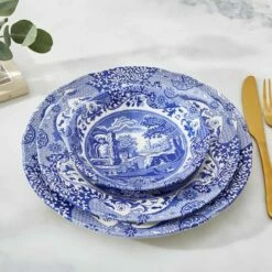 Spode Blue Italian Set Of 4 23cm Plates -HARTS OF STUR Sales BLI0120 Spode Blue Italian Plate 23cm 3