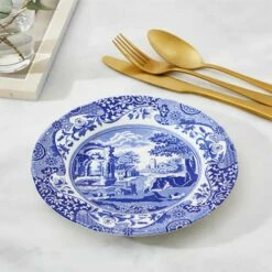 Spode Blue Italian Set Of 4 19cm Plates -HARTS OF STUR Sales BLI0140 Spode Blue Italian Plate 19cm 3