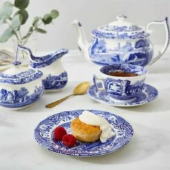 Spode Blue Italian Set Of 4 15cm Plates -HARTS OF STUR Sales BLI0160 Spode Blue Italian Plate 15cm 3