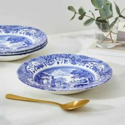 Spode Blue Italian Set Of 4 23cm Soup Plates -HARTS OF STUR Sales BLI0210 Spode Blue Italian Soup Plate 3