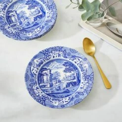Spode Blue Italian Set Of 4 23cm Soup Plates -HARTS OF STUR Sales BLI0210 Spode Blue Italian Soup Plate 4