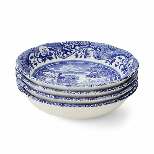 Spode Blue Italian Set Of 4 15cm Cereal Bowls 3 Spode Blue Italian Set Of 4 15cm Cereal Bowls