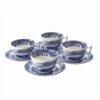 Spode Blue Italian Set Of 4 Teacups & Saucer -HARTS OF STUR Sales BLI1130 Spode Blue Italian Teacup and Saucer