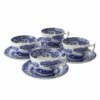 Spode Blue Italian Set Of 4 Breakfast Cups & Saucers -HARTS OF STUR Sales BLI1260 Spode Blue Italian Breakfast Cup and Saucer