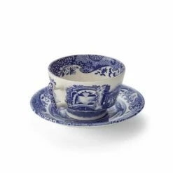 Spode Blue Italian Set Of 4 Breakfast Cups & Saucers -HARTS OF STUR Sales BLI1260 Spode Blue Italian Breakfast Cup and Saucer 2
