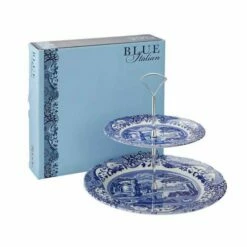 Spode Blue Italian 2-Tier Cake Stand -HARTS OF STUR Sales BLI5125 Spode Blue Italian 2 Tier Cake Stand 2