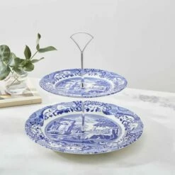 Spode Blue Italian 2-Tier Cake Stand -HARTS OF STUR Sales BLI5125 Spode Blue Italian 2 Tier Cake Stand 3