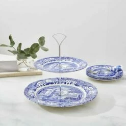 Spode Blue Italian 2-Tier Cake Stand -HARTS OF STUR Sales BLI5125 Spode Blue Italian 2 Tier Cake Stand 4