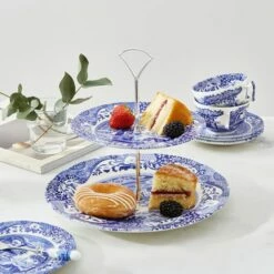 Spode Blue Italian 2-Tier Cake Stand -HARTS OF STUR Sales BLI5125 Spode Blue Italian 2 Tier Cake Stand 5