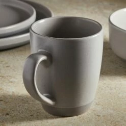 Barbary & Oak Avena 16 Piece Dinnerware Set Grey -HARTS OF STUR Sales BO867007GRY Barbary And Oak Avena 16 Piece Dinnerware Set Grey 3