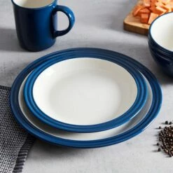 Barbary & Oak Foundry 16 Piece Dinnerware Blue -HARTS OF STUR Sales BO867011BLU Barbary And Oak Foundry 16 Piece Dinnerware Blue 2