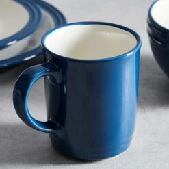 Barbary & Oak Foundry 16 Piece Dinnerware Blue -HARTS OF STUR Sales BO867011BLU Barbary And Oak Foundry 16 Piece Dinnerware Blue 3