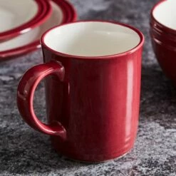 Barbary & Oak Foundry 16 Piece Dinnerware Red -HARTS OF STUR Sales BO867011RED Barbary And Oak Foundry 16 Piece Dinnerware Red 3