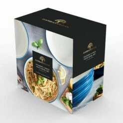 Barbary & Oak Foundry Pasta Bowls, Set Of 4 Blue -HARTS OF STUR Sales BO867012BLU Barbary And Oak Foundry Pasta Bowls Set of 4 Blue 1