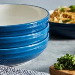 Barbary & Oak Foundry Pasta Bowls, Set Of 4 Blue -HARTS OF STUR Sales BO867012BLU Barbary And Oak Foundry Pasta Bowls Set of 4 Blue 2