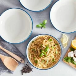 Barbary & Oak Foundry Pasta Bowls, Set Of 4 Blue -HARTS OF STUR Sales BO867012BLU Barbary And Oak Foundry Pasta Bowls Set of 4 Blue 4