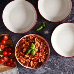 Barbary & Oak Foundry Pasta Bowls, Set Of 4 Red -HARTS OF STUR Sales BO867012RED Barbary And Oak Foundry Pasta Bowls Set of 4 Red 4