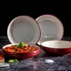 Barbary & Oak Foundry Pasta Bowls, Set Of 4 Red -HARTS OF STUR Sales BO867012RED Barbary And Oak Foundry Pasta Bowls Set of 4 Red 5