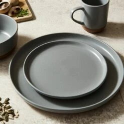 Barbary & Oak Verona 16 Piece Dinnerware Set Slate -HARTS OF STUR Sales BO867014SLT Barbary And Oak Verona 16 Piece Dinnerware Set Slate 2