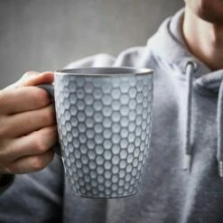 Barbary & Oak Reef Honeycomb Mug, Set Of 4 - Reactive Glaze -HARTS OF STUR Sales BO874013 Barbary Oak Honeycomb Mug Set 3