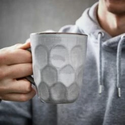 Barbary & Oak Fossil Embossed Mug, Set Of 4 - Coloured Gift Box -HARTS OF STUR Sales BO874016 Barbary Oak Fossil Embossed Mug Set 3