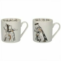 Alice In Wonderland Set Of 2 King & Queen Of Hearts Mugs