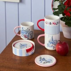 Cath Kidston London Ceramic Coasters In Holder -HARTS OF STUR Sales CKLNCERCOAST Cath Kidston London Ceramic Coasters In Holder 5