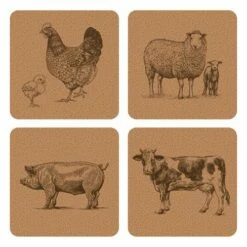 Rural Roots Farm Animals Placemat Pack Of 4