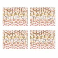 Cath Kidston Painted Table Set Of 4 Cork Backed Rectangular Placemats