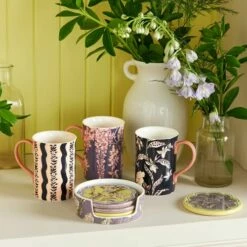 Cath Kidston Wisteria Ceramic Coasters In Holder -HARTS OF STUR Sales CKWSCERCOAST Cath Kidston Wisteria Ceramic Coasters In Holder 3