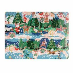Cath Kidston Christmas Cork Back Placemat & Coaster Set -HARTS OF STUR Sales CKXCLPMATCST4 Cath Kidston Christmas Cork Back 4 Pack Placemat And Coaster Set 2
