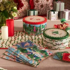 Cath Kidston Christmas Cork Back Placemat & Coaster Set -HARTS OF STUR Sales CKXCLPMATCST4 Cath Kidston Christmas Cork Back 4 Pack Placemat And Coaster Set 4