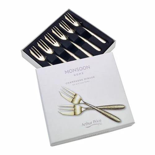 Arthur Price Monsoon Champagne Mirage Set Of 6 Pastry Forks 3 Arthur Price Monsoon Champagne Mirage Set Of 6 Pastry Forks