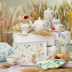 English Tableware Company Pressed Flowers Rectangular Platter -HARTS OF STUR Sales DD4864A01 English Tableware Company Pressed Flowers Rectangular Platter 2