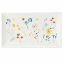 English Tableware Company Pressed Flowers Rectangular Platter