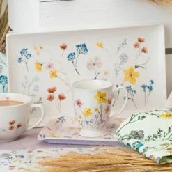 English Tableware Company Pressed Flowers Rectangular Platter -HARTS OF STUR Sales DD4864A01 English Tableware Company Pressed Flowers Rectangular Platter 3