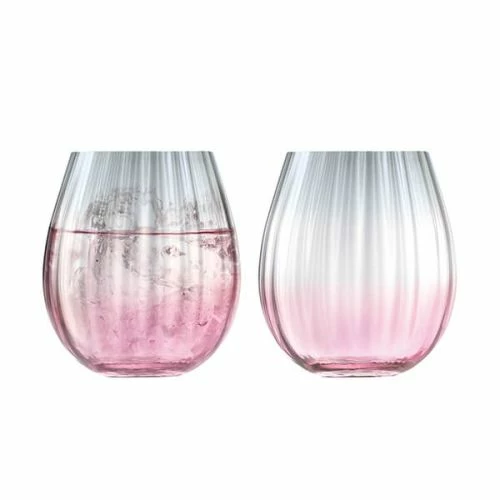 LSA Dusk Tumbler 425ml Pink & Grey Set Of Two 3 LSA Dusk Tumbler 425ml Pink & Grey Set Of Two